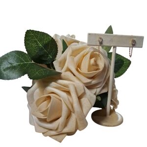 10k gold white topaz earrings